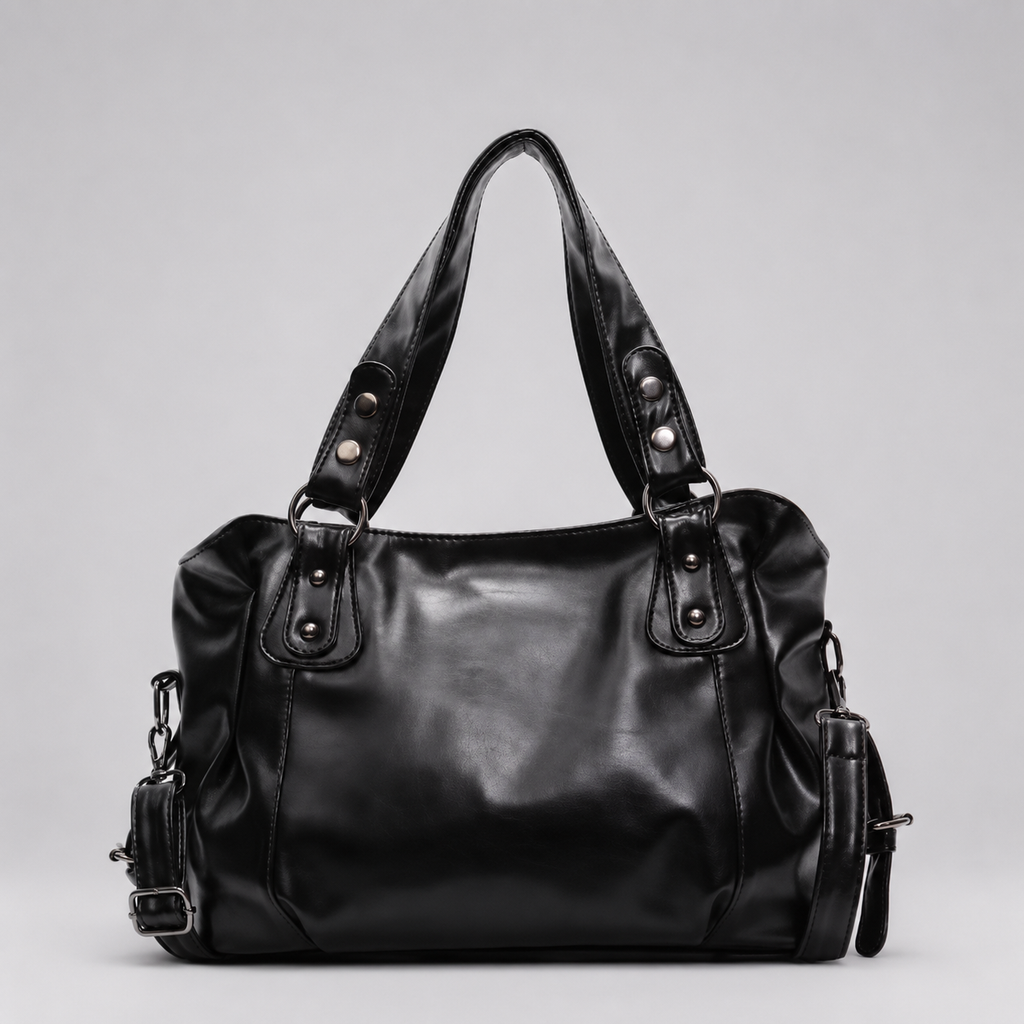 Women’s Retro PU Leather Shoulder Bag – Large Capacity Tote Handbag