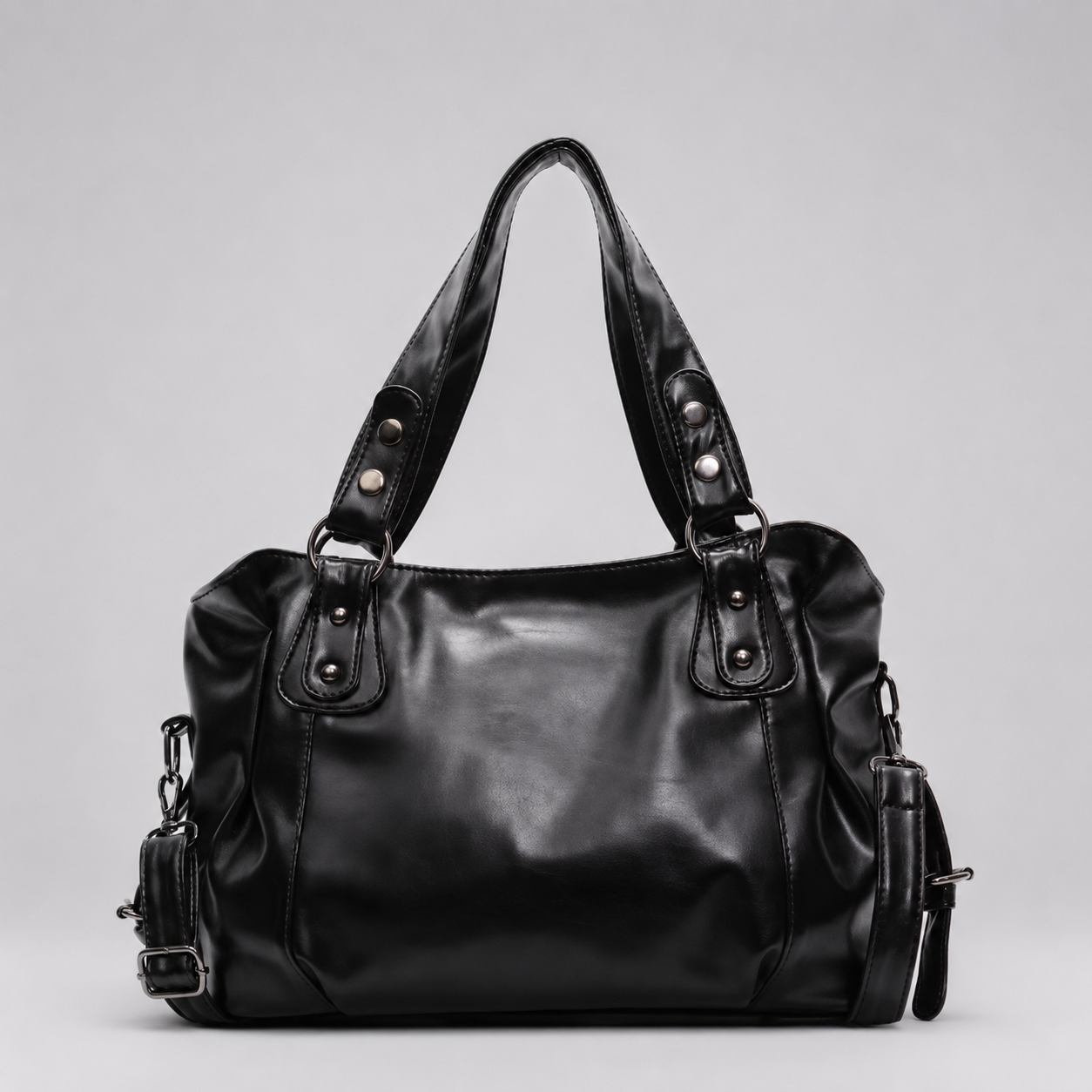 Women’s Retro PU Leather Shoulder Bag – Large Capacity Tote Handbag