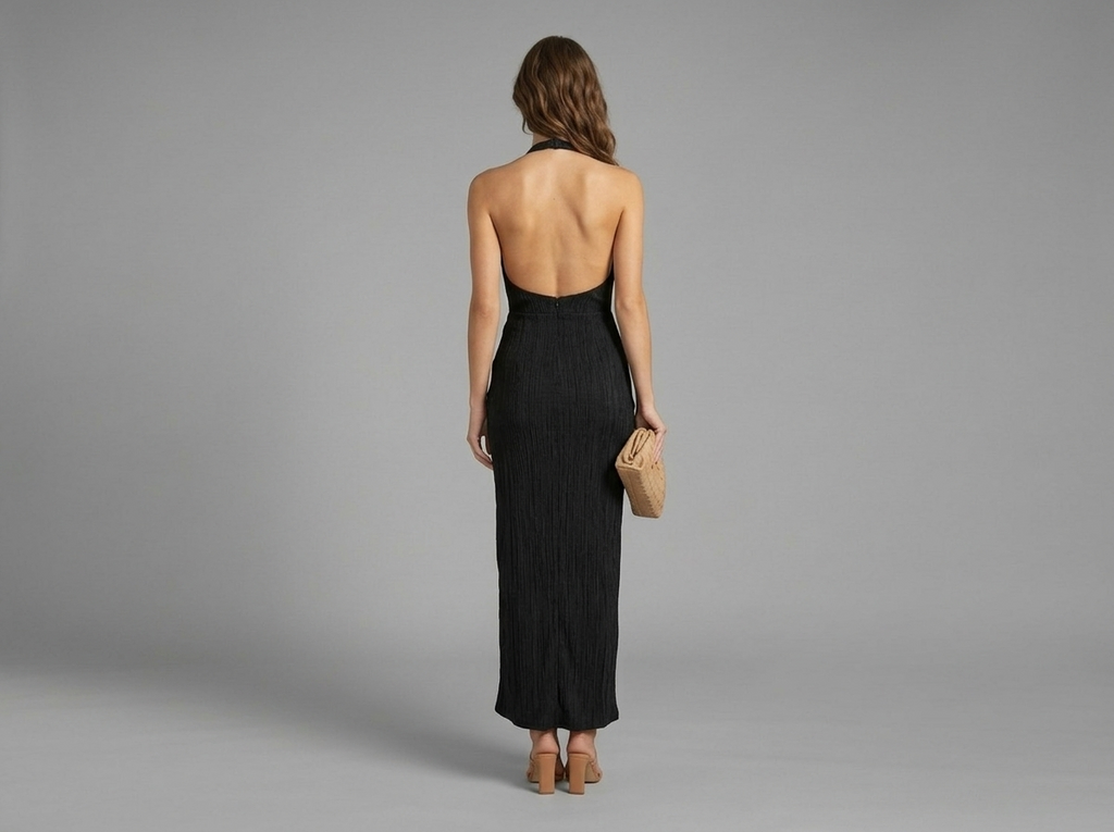 Halter Neck High Slit Maxi Dress – Backless Summer Formal Dress