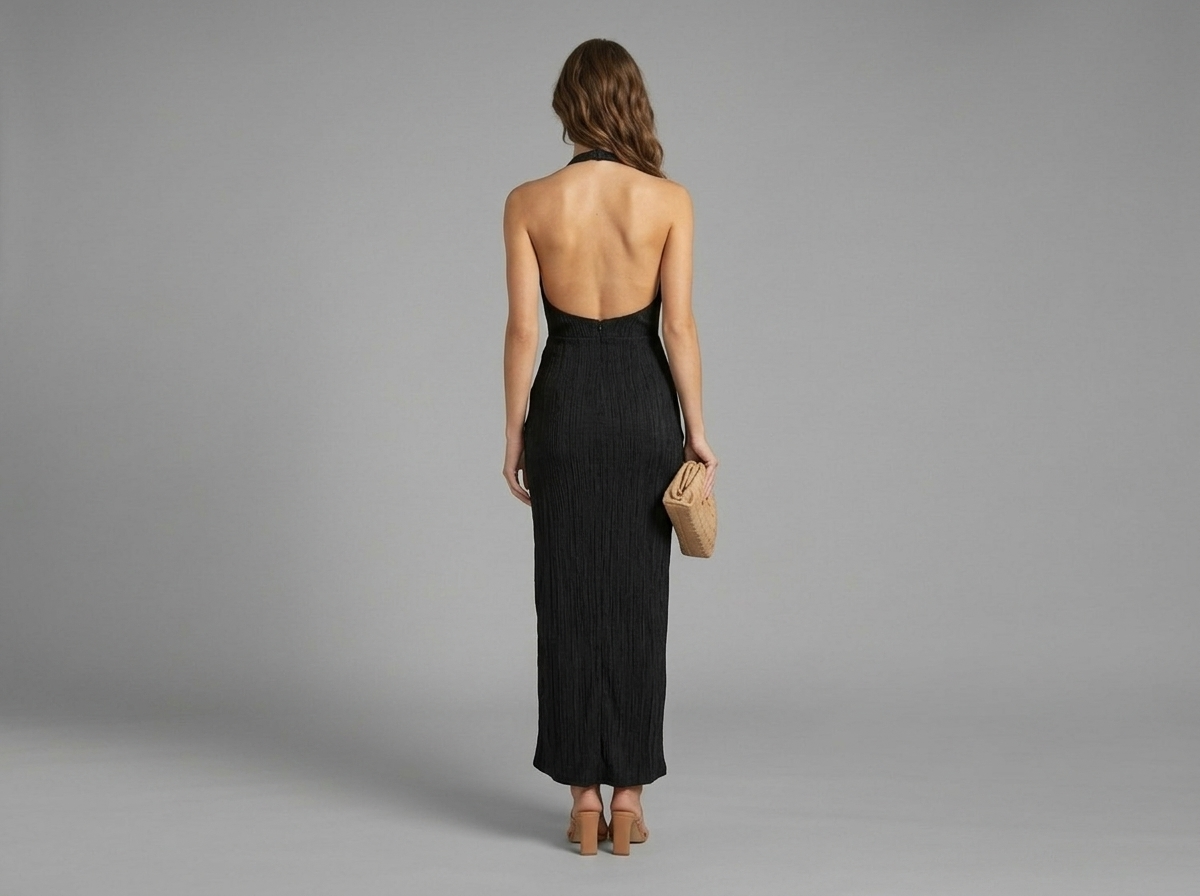 Halter Neck High Slit Maxi Dress – Backless Summer Formal Dress