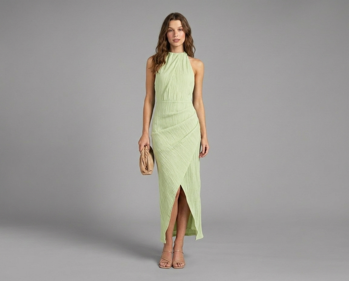 Halter Neck High Slit Maxi Dress – Backless Summer Formal Dress