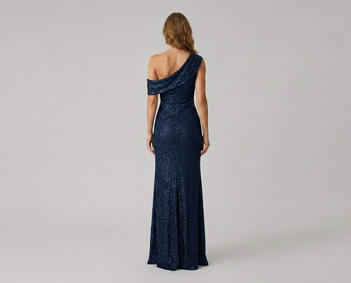 Off-Shoulder High Slit Evening Gown – Elegant Formal Maxi Dress