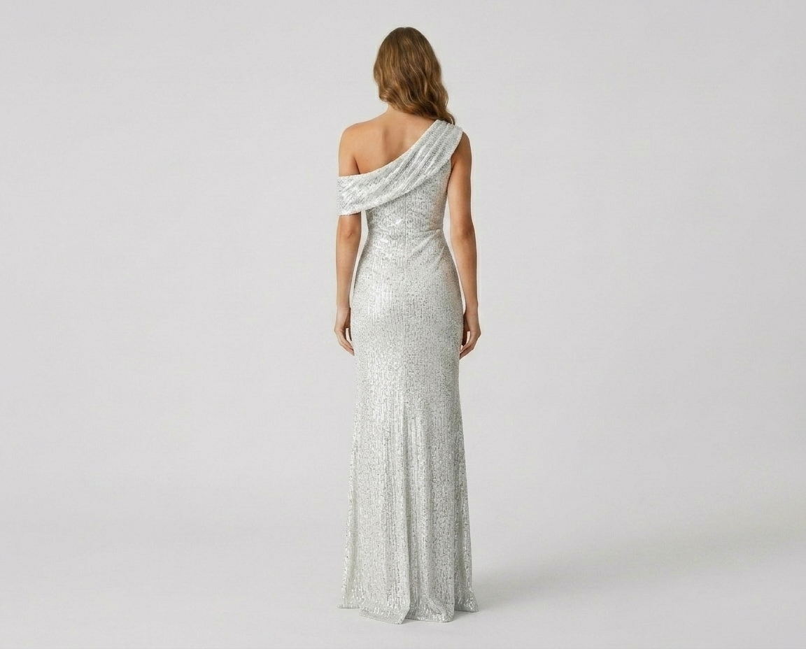 Off-Shoulder High Slit Evening Gown – Elegant Formal Maxi Dress