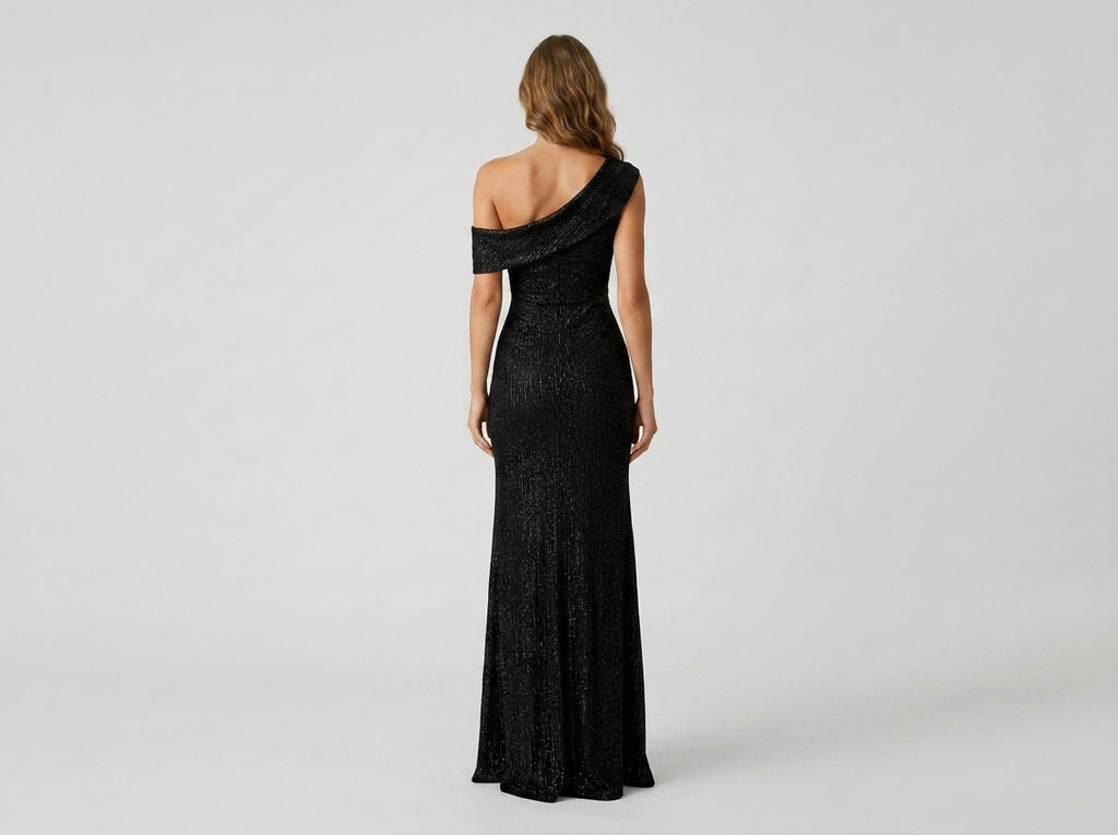 Off-Shoulder High Slit Evening Gown – Elegant Formal Maxi Dress
