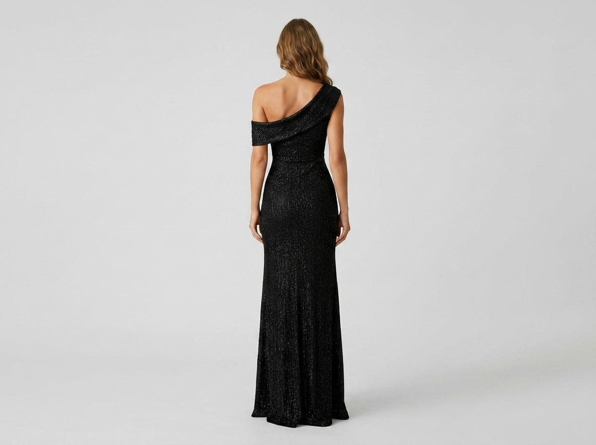 Off-Shoulder High Slit Evening Gown – Elegant Formal Maxi Dress